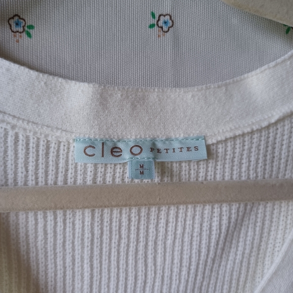 Cleo Women's Striped Button-Down Tank Top - White, Orange, Blue - Picture 3 of 4